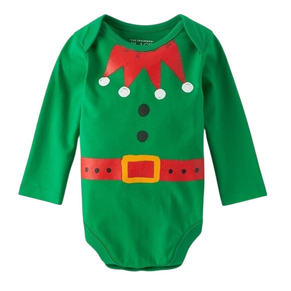 The Children's Place Newborn Elf Long Sleeve Bodysuit in Green, Size 0-3M​​​
